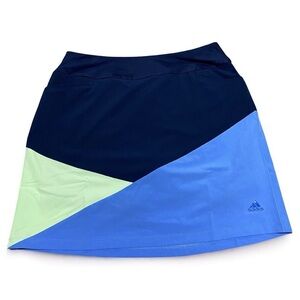 Adidas Navy Blue Yellow Colorblock Mini Tennis Golf Skirt Skort Size Large